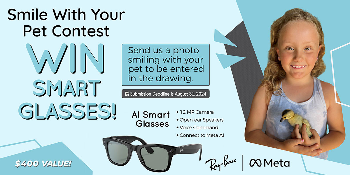 Smile with your pet and win smart glasses!